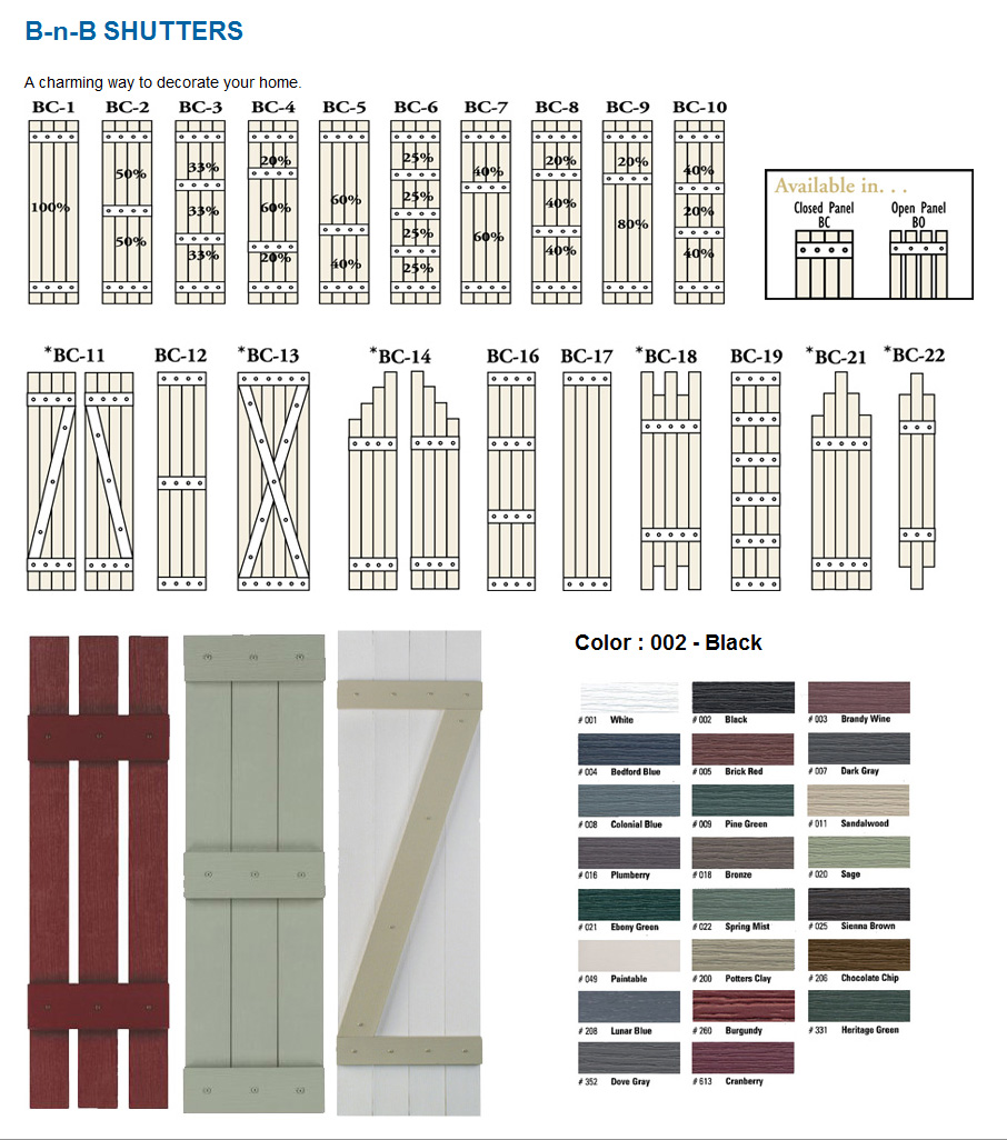 What are outside vinyl shutters?
