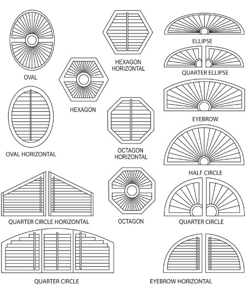 Window Shutters specialty shapes toronto