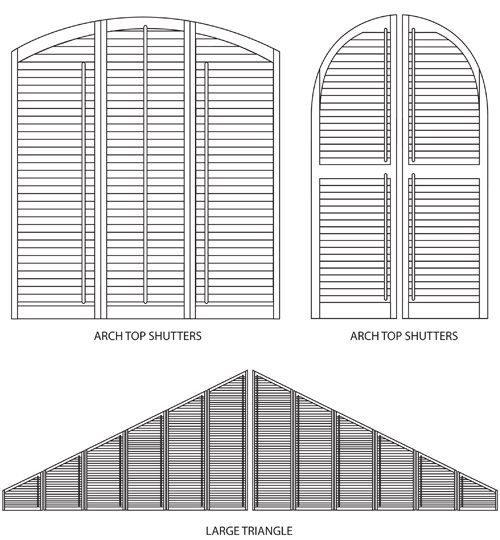 Window Shutters specialty shapes panels